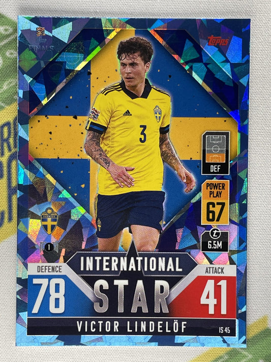 Victor Lindelof Sweden Crystal Foil Parallel Topps Match Attax 101 Road to Nations League 2022 Card