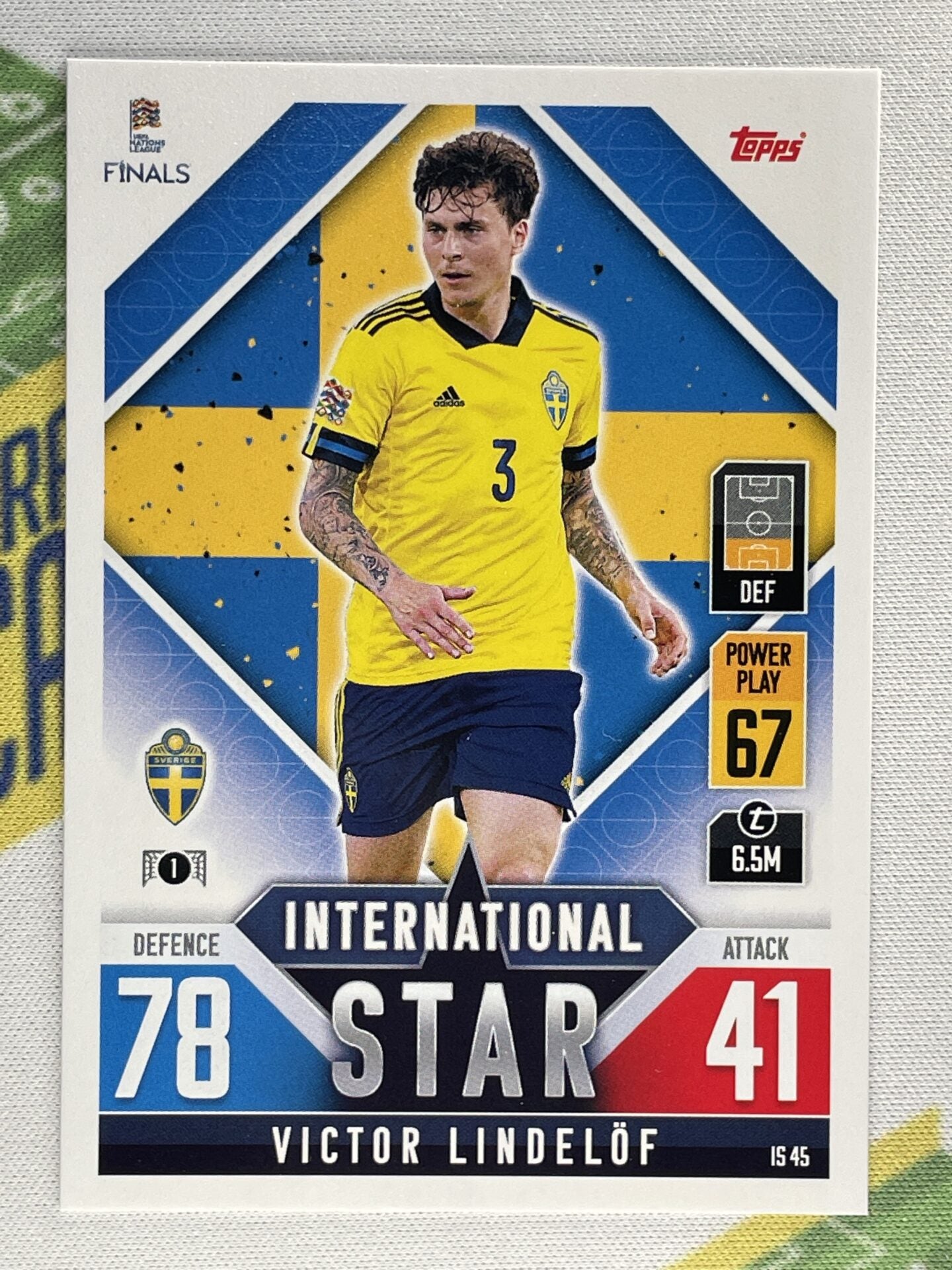 Victor Lindelof Sweden Topps Match Attax 101 Road to Nations League 2022 Card