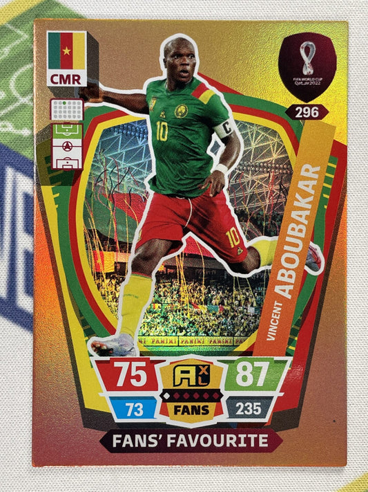 Vincent Aboubakar Cameroon Fans Favourite Panini World Cup 2022 Adrenalyn XL Card