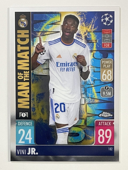 Vini JR Man of the Match Real Madrid Topps Match Attax Chrome 2021 2022 Football Card