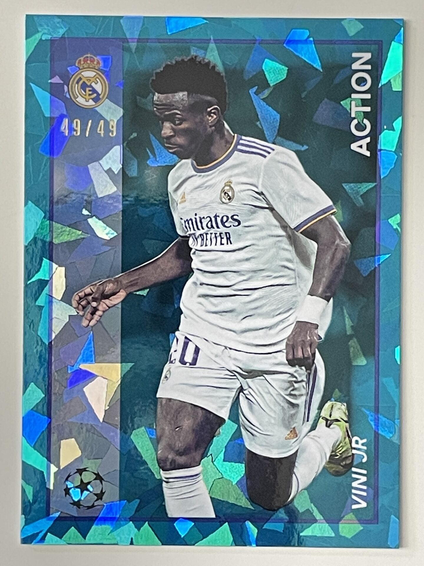 Vini JR Real Madrid Action Parallel 49:49 Topps Merlin Heritage 97 UEFA Champions League Card