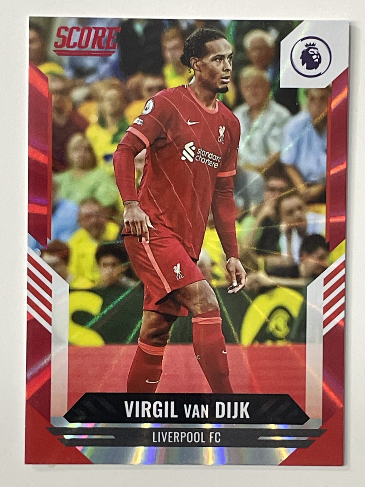 Virgil Van Dijk Liverpool Base Red Laser Parallel Panini Premier League Score 2021 2022