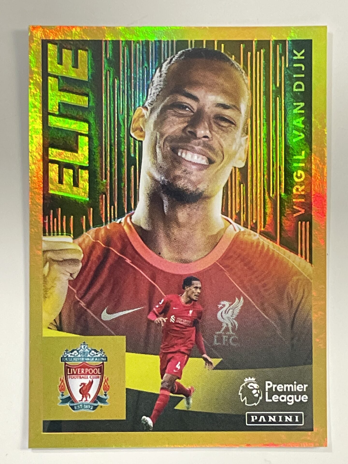 Virgil Van Dijk Liverpool Elite Panini Premier League 2022 Football Stickers