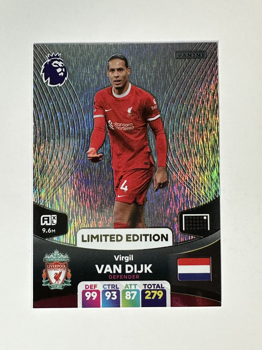 Virgil Van Dijk Liverpool Limited Edition Panini Premier League Adrenalyn XL 2024 Card