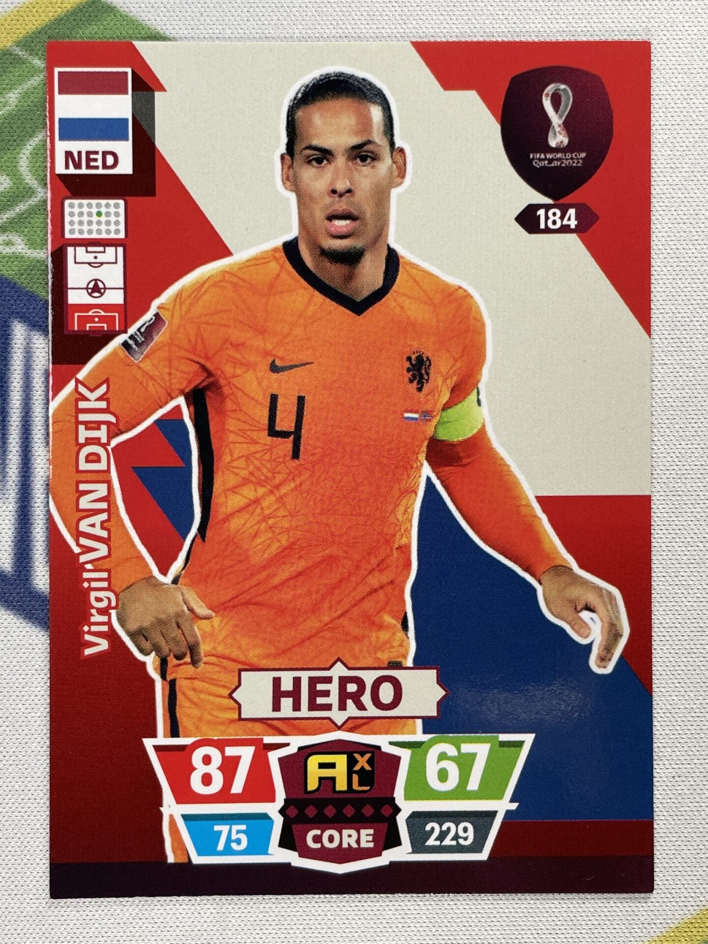 Virgil Van Dijk Netherlands Panini World Cup 2022 Adrenalyn XL Card