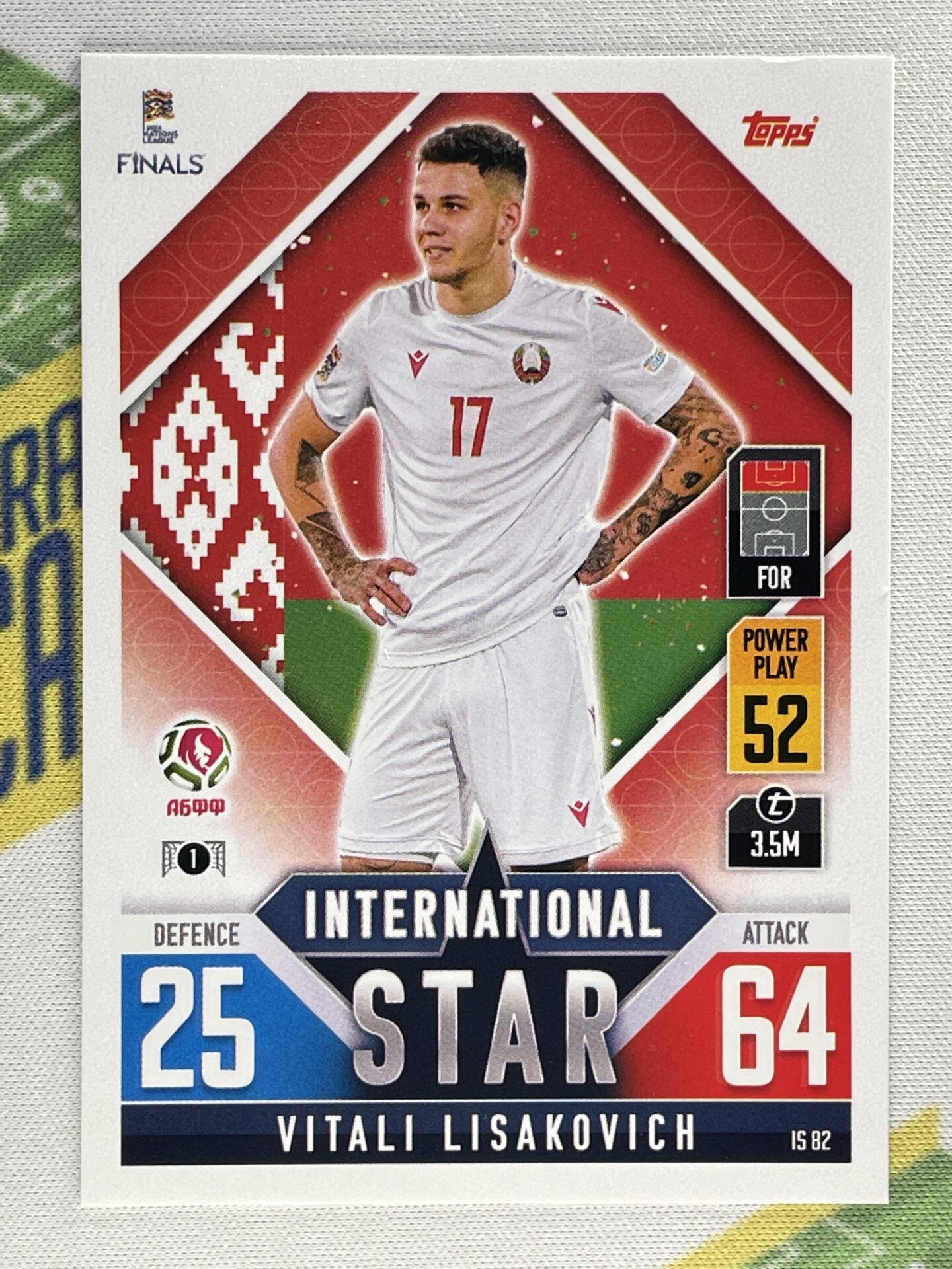 Vitali Lisakovich Belarus Topps Match Attax 101 Road to Nations League 2022 Card