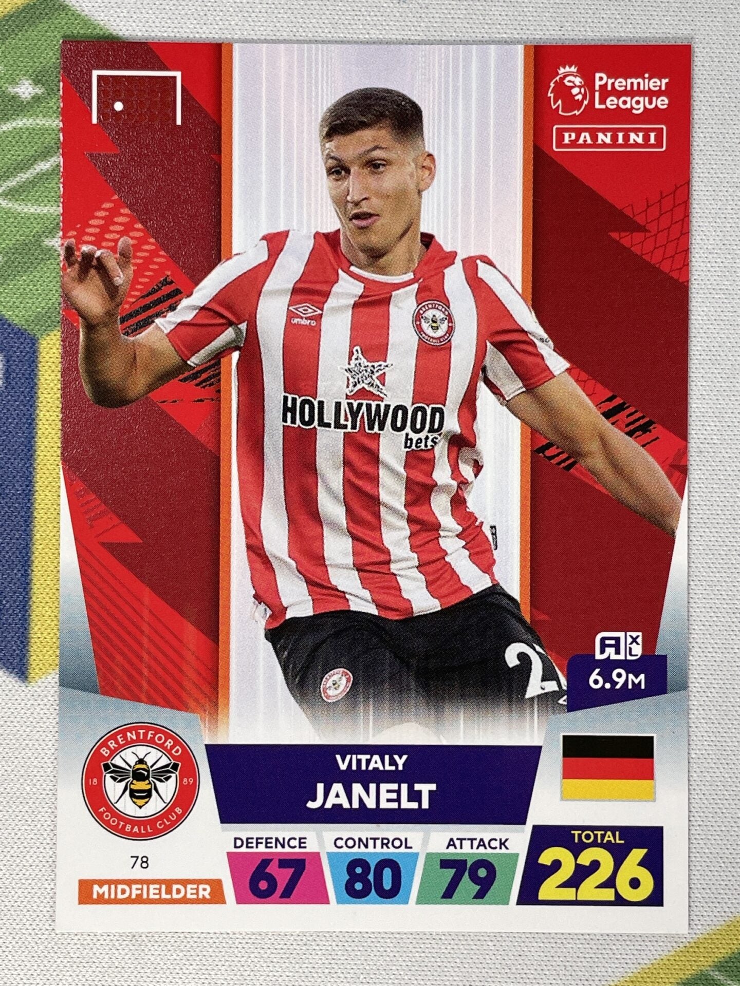 Vitaly Janelt Brentford Panini Premier League Adrenalyn XL 2023 Card