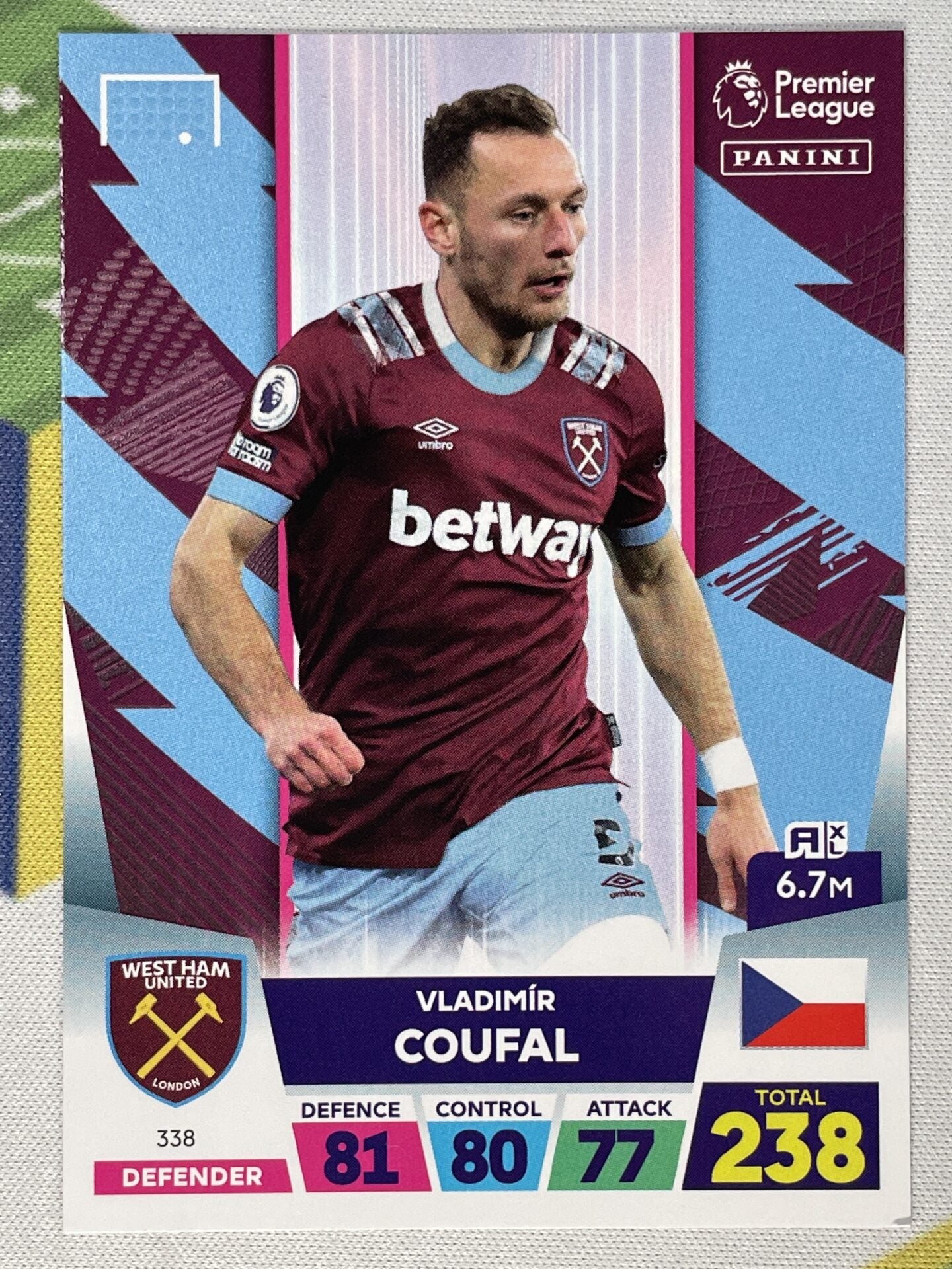 Vladimir Coufal West Ham Panini Premier League Adrenalyn XL 2023 Card