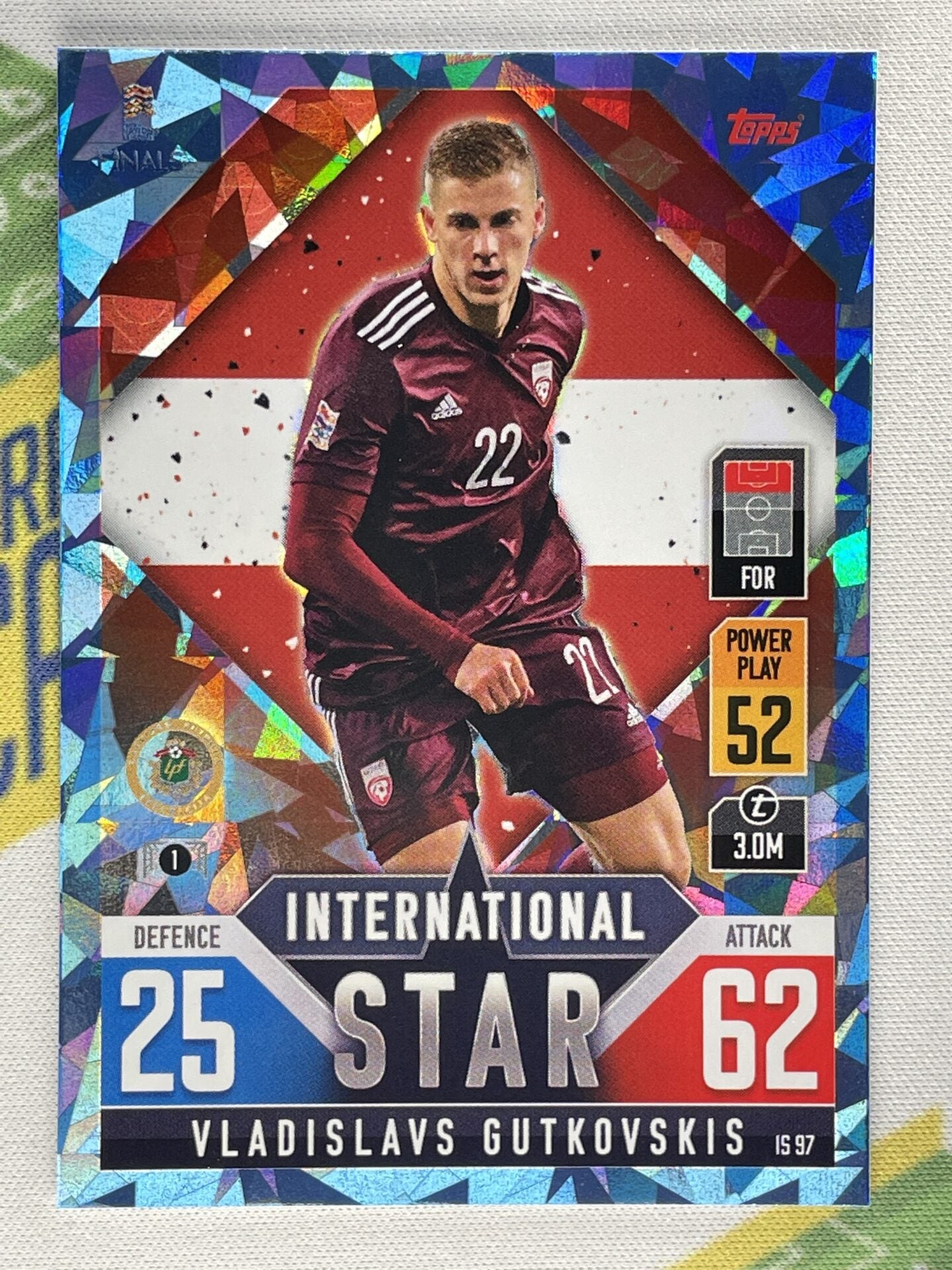 Vladislavs Gutkovskis Estonia Crystal Foil Parallel Topps Match Attax 101 Road to Nations League 2022 Card