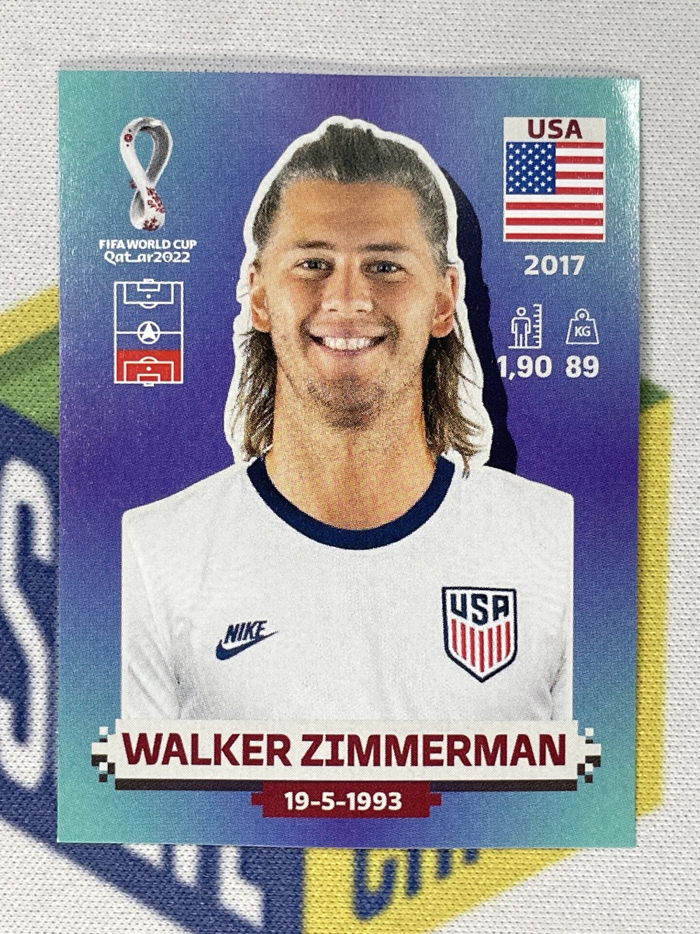 Walker Zimmerman USA Panini World Cup 2022 Qatar Stickers