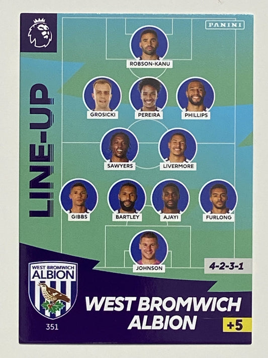 West Brom Lineup Football Card &#8211; Premier League Adrenalyn XL 2020:21