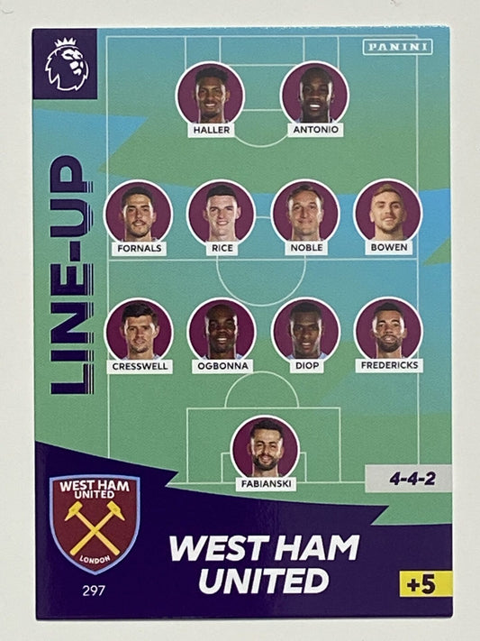 West Ham Lineup Football Card &#8211; Premier League Adrenalyn XL 2020:21