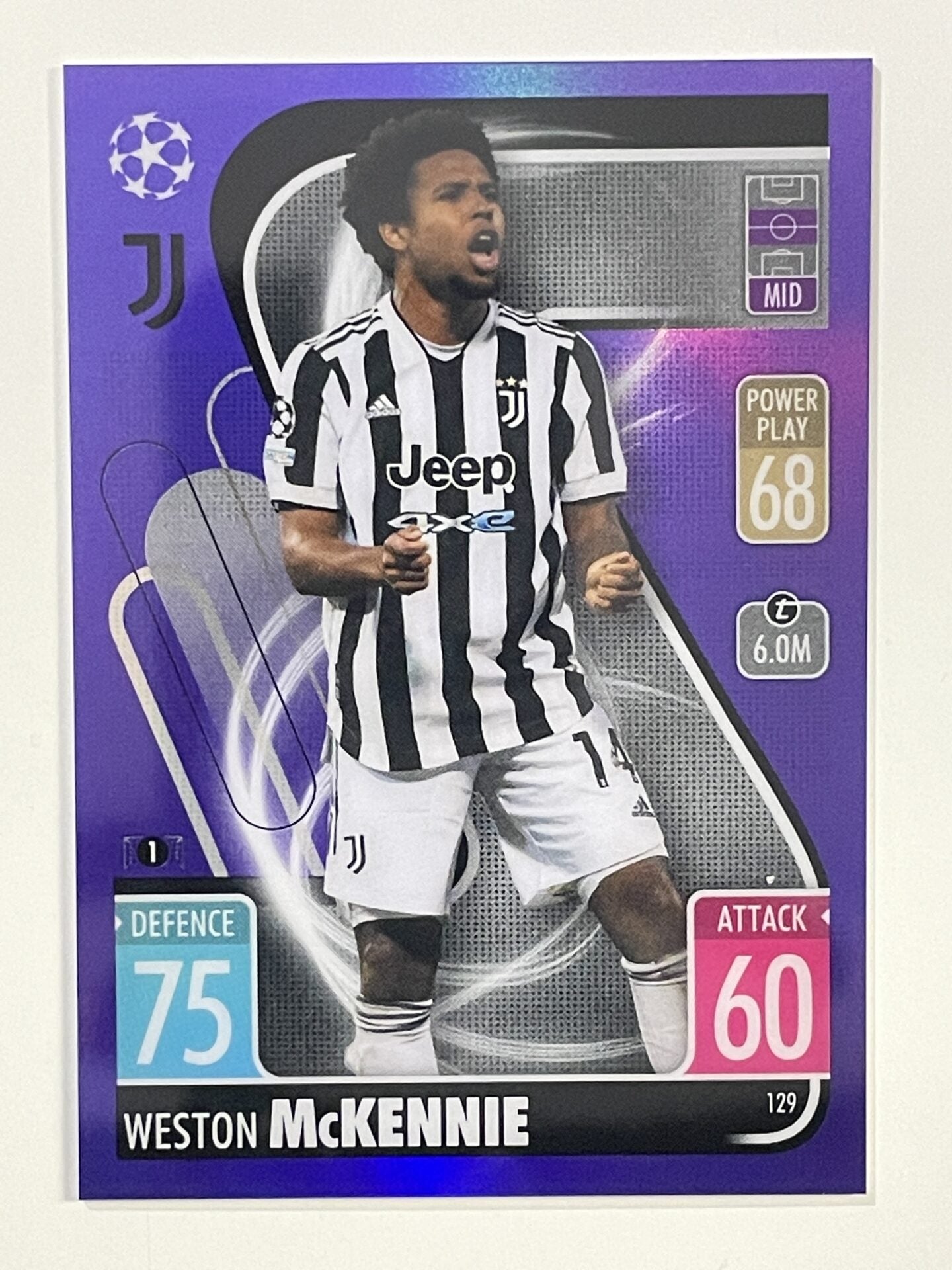 Weston McKennie Purple Parallel Topps Match Attax Chrome 2021 2022