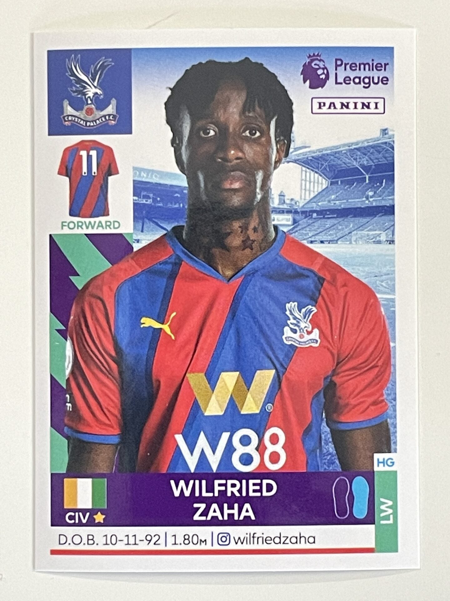 Wilfried Zaha Crystal Palace Panini Premier League 2022 Football Sticker