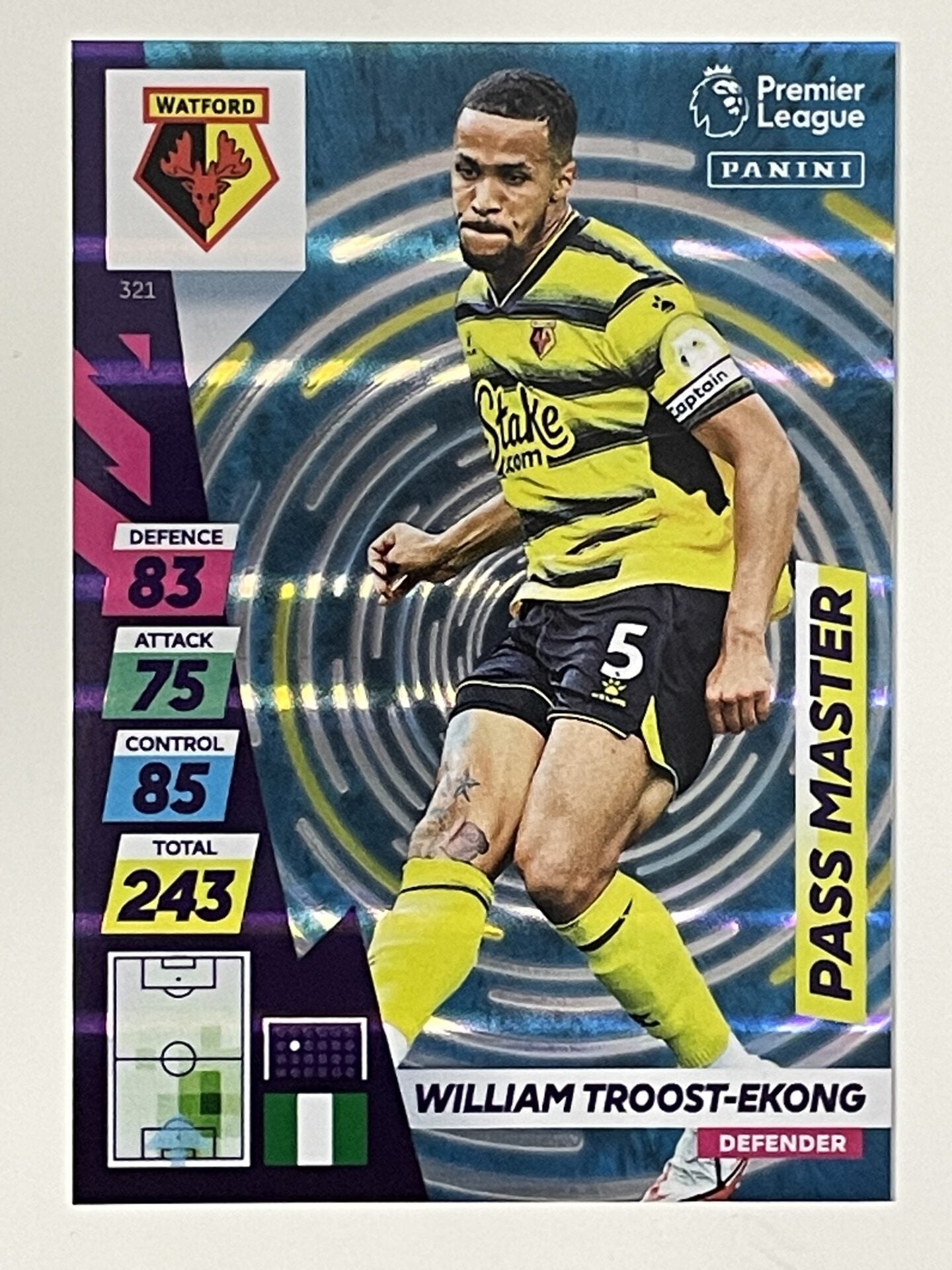 William Troost-Ekong Watford Base Panini Adrenalyn XL PLUS Premier League 2021 2022