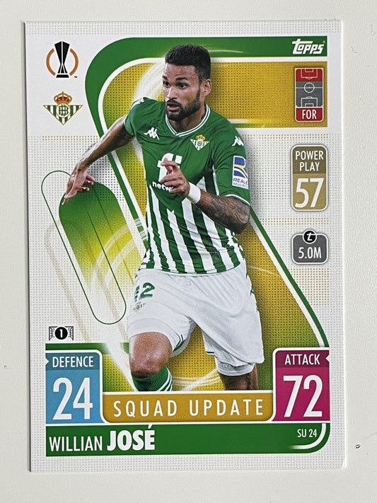 Willian Jose Real Betis Base Topps Match Attax Extra 2021:22 Champions League Card