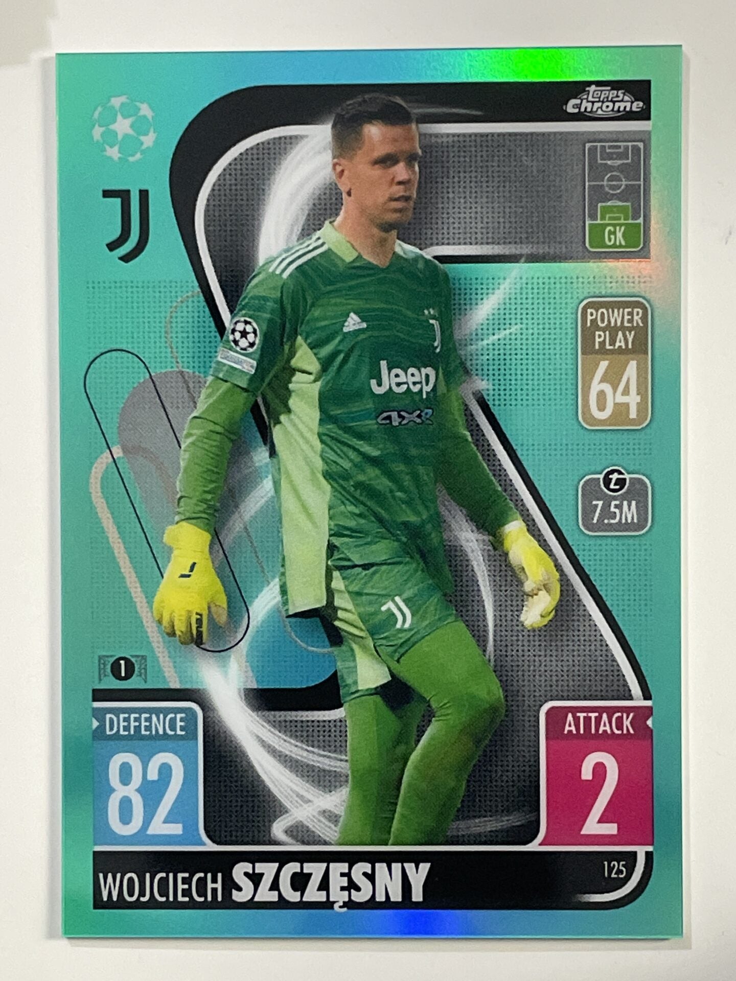 Wojciech Szczesny Aqua Parallel Topps Match Attax Chrome 2021 2022