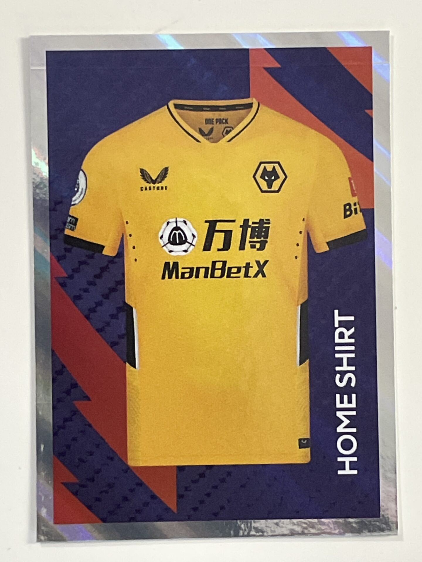 Wolves Home Shirt Panini Premier League 2022 Football Sticker