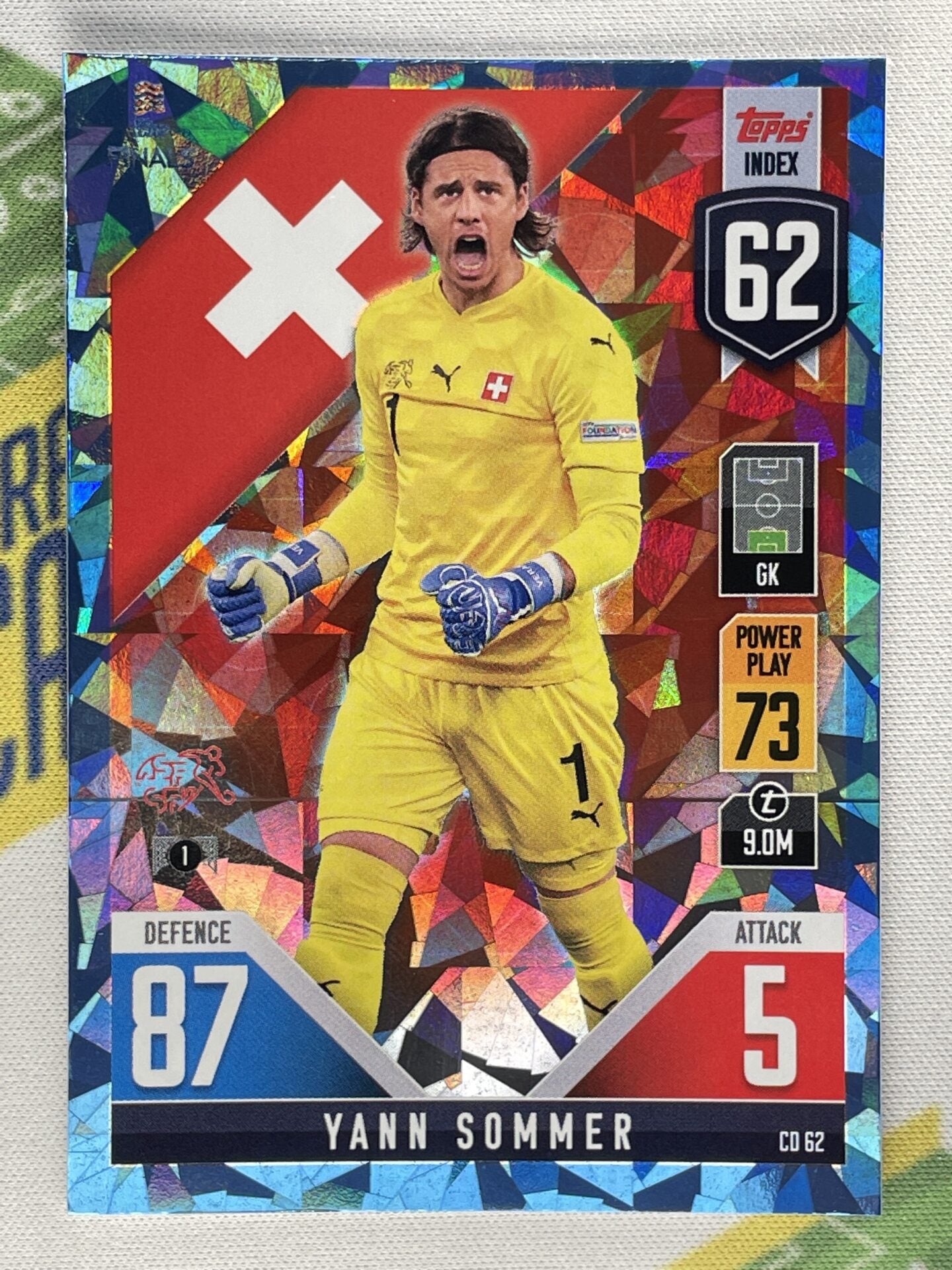 Yann Sommer Switzerland Crystal Foil Parallel Topps Match Attax 101 Road to Nations League 2022 Card