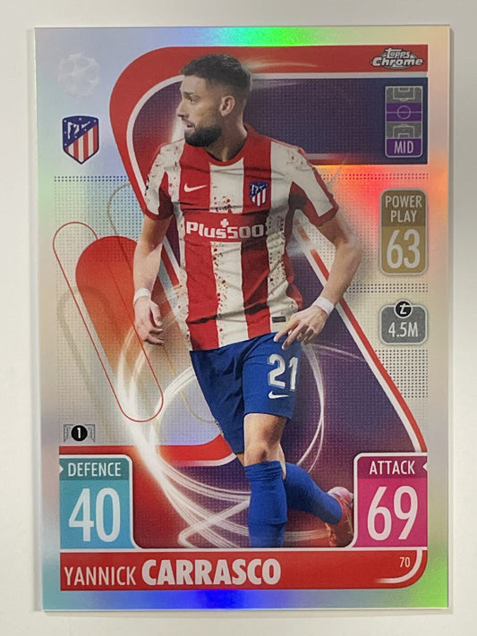 Yannick Carrasco Refractor Topps Match Attax Chrome 2021 2022