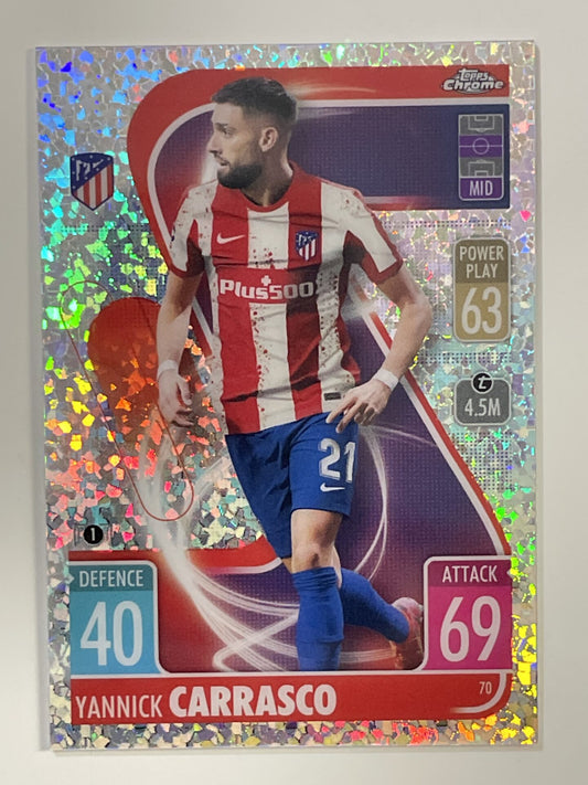 Yannick Carrasco Speckle Refractor Topps Match Attax Chrome 2021 2022