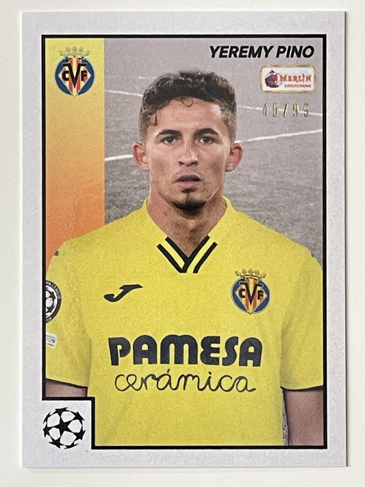 Yeremy Pino Villareal Base Parallel 45:99 Topps Merlin Heritage 97 UEFA Champions League Card