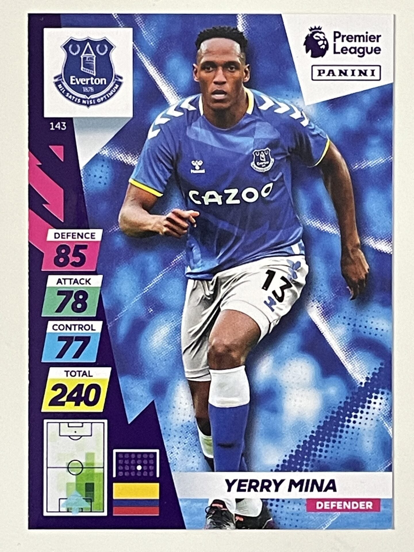 Yerry Mina Everton Base Panini Adrenalyn XL PLUS Premier League 2021 2022