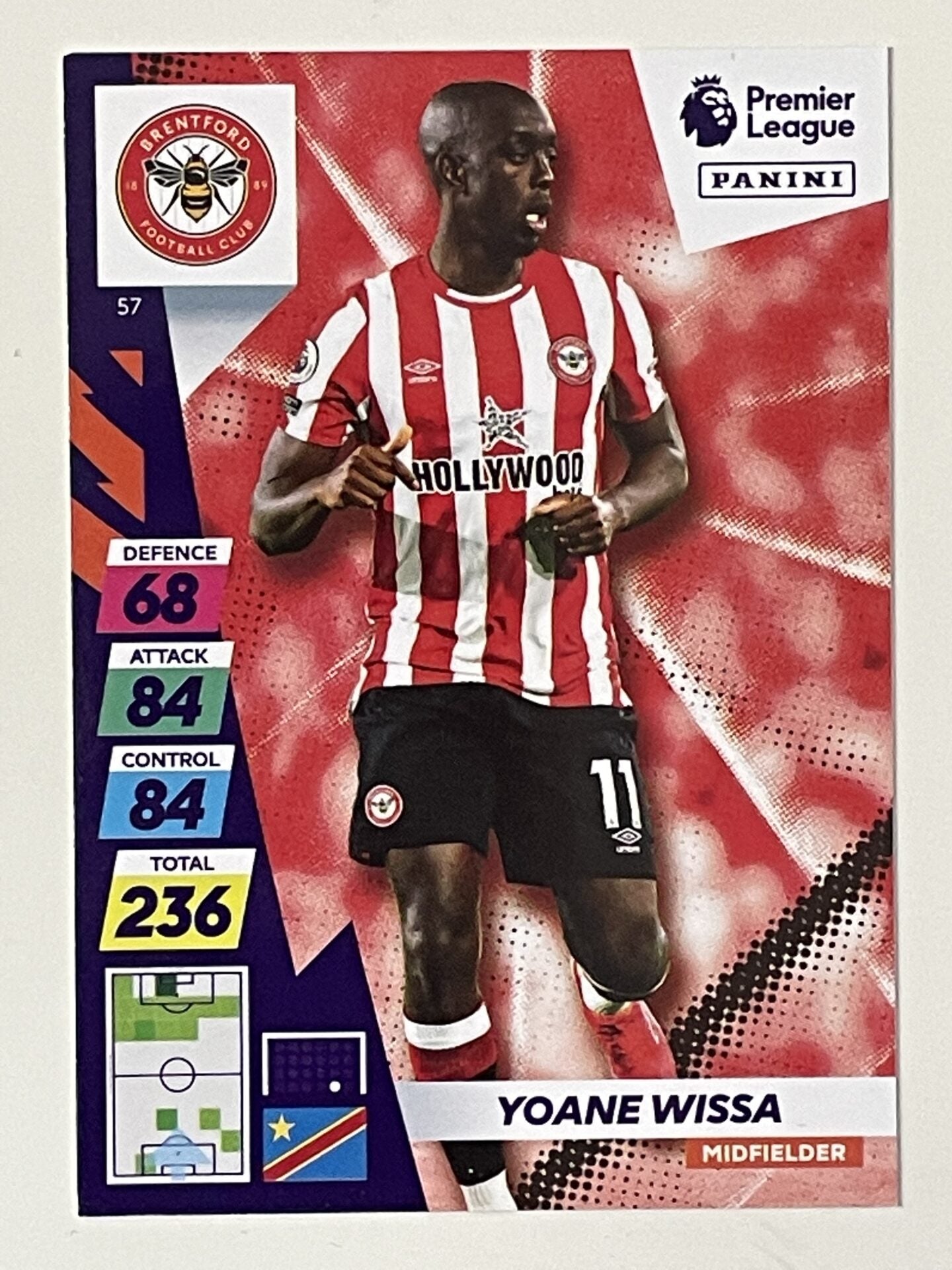 Yoane Wissa Brentford Base Panini Adrenalyn XL PLUS Premier League 2021 2022