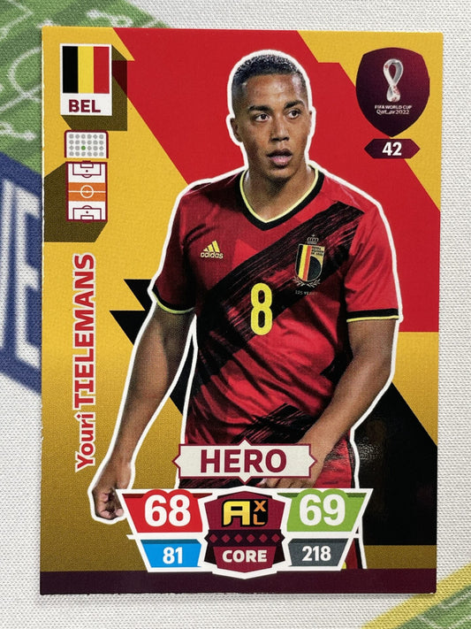 Youri Tielemans Belgium Panini World Cup 2022 Adrenalyn XL Card