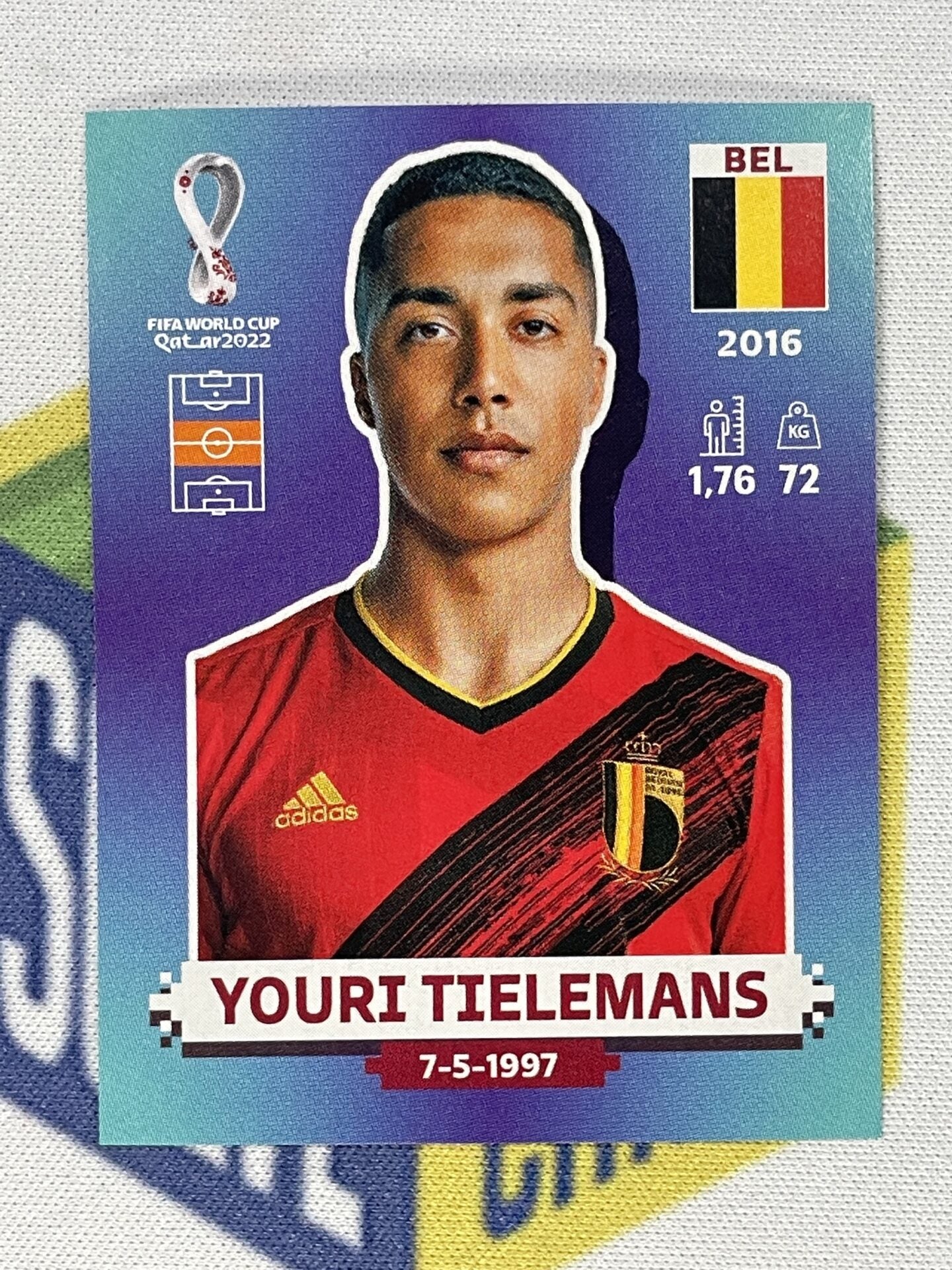 Youri Tielemans Belgium Panini World Cup 2022 Qatar Stickers