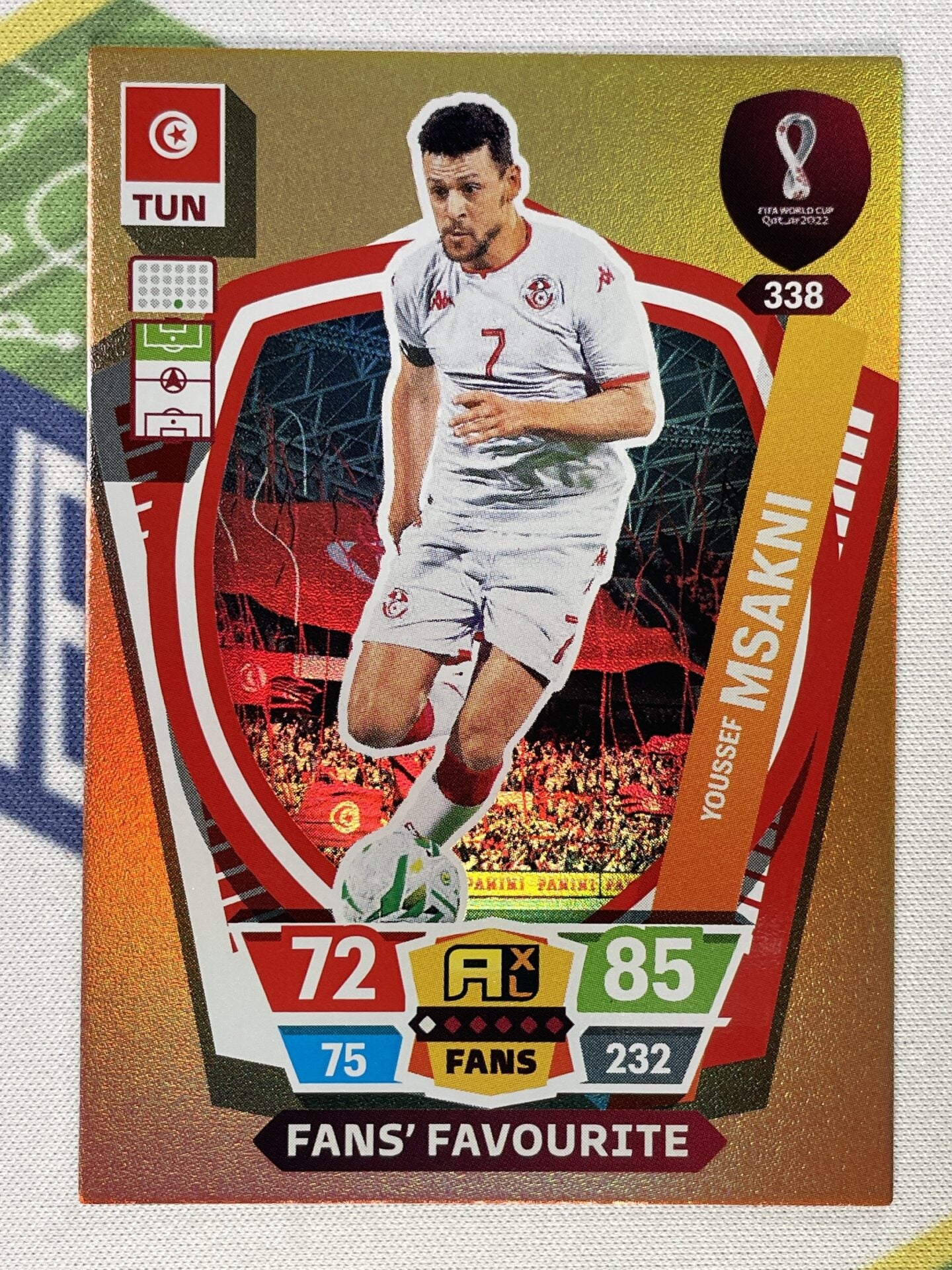 Youssef Msakni Tunisia Fans Favourite Panini World Cup 2022 Adrenalyn XL Card