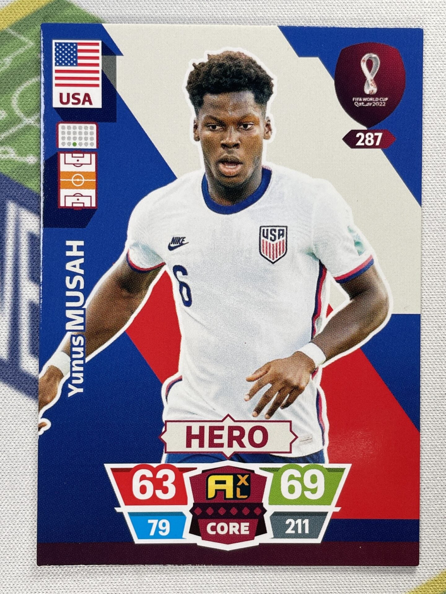 Yunus Musah USA Panini World Cup 2022 Adrenalyn XL Card