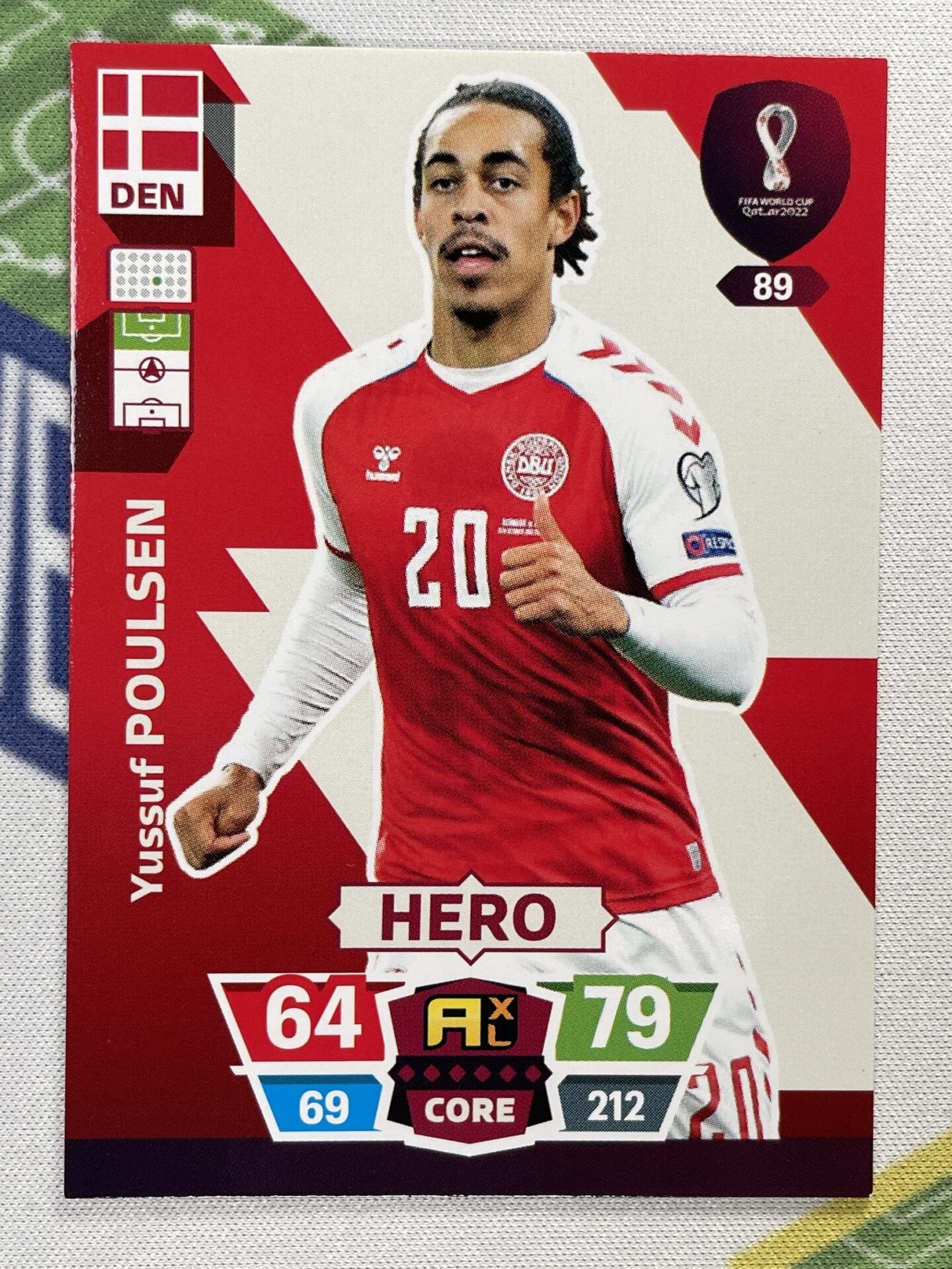 Yussuf Poulsen Denmark Panini World Cup 2022 Adrenalyn XL Card