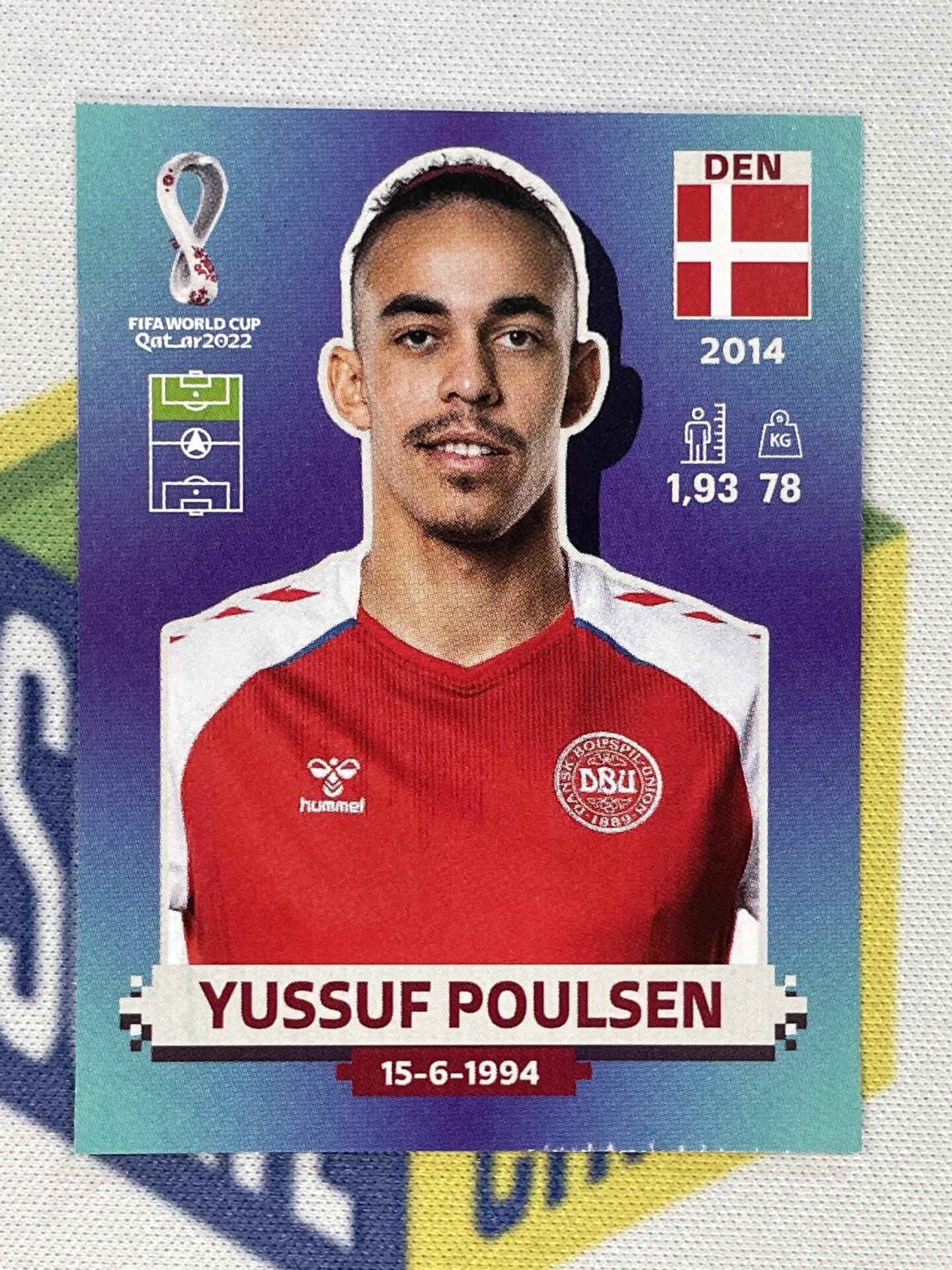 Yussuf Poulsen Denmark Panini World Cup 2022 Qatar Stickers