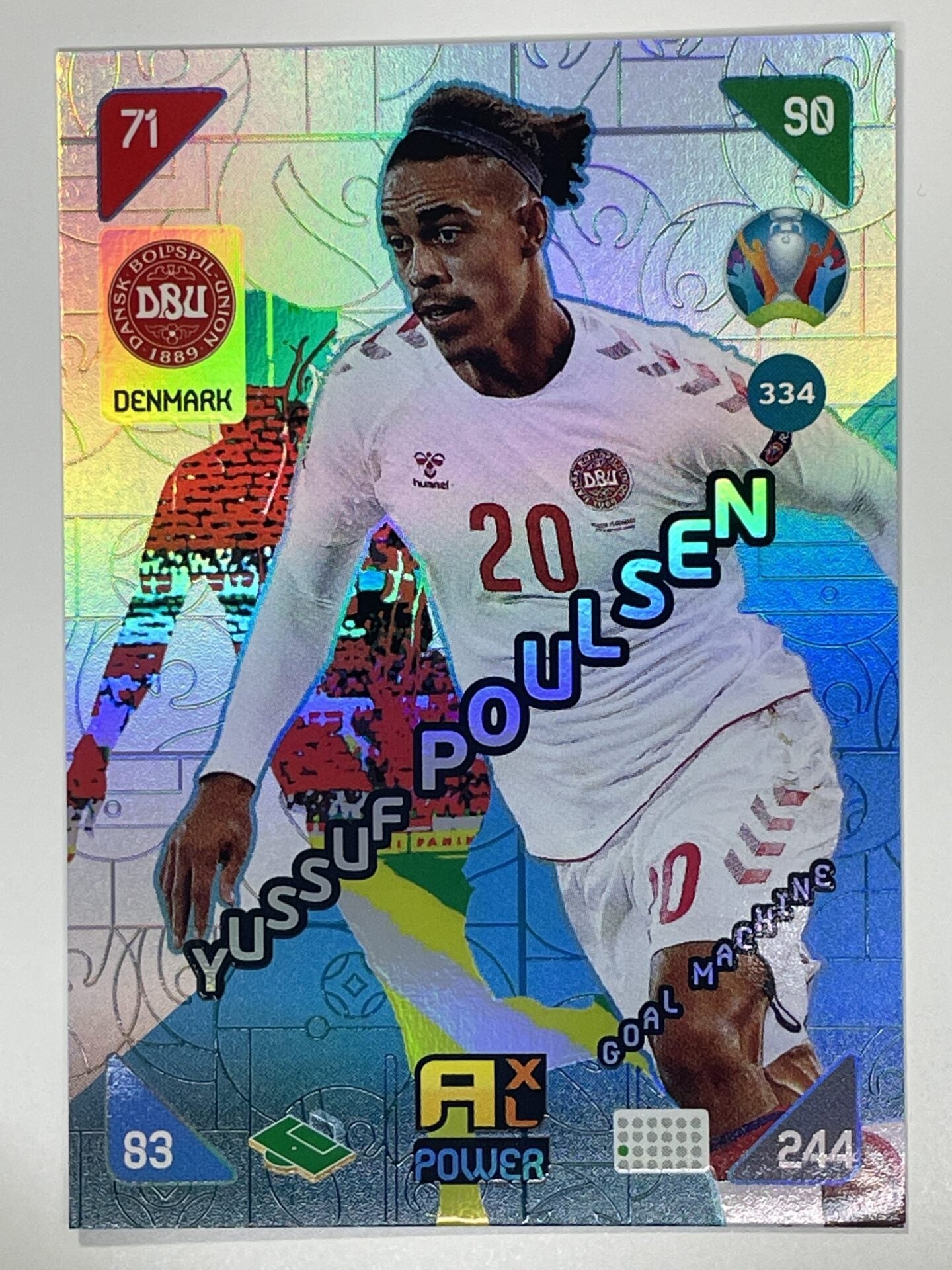 Yussuf Poulsen Goal Machines (Denmark) Football Card &#8211; Euro 2020 Adrenalyn XL