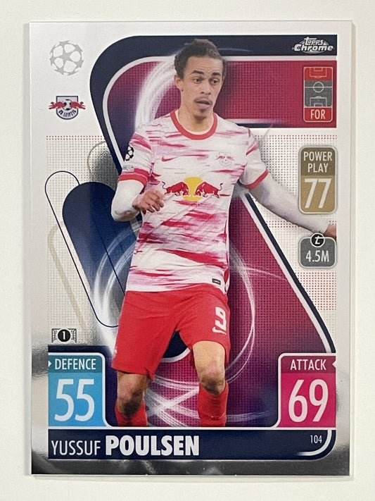 Yussuf Poulsen RB Leipzig Topps Match Attax Chrome 2021 2022 Football Card