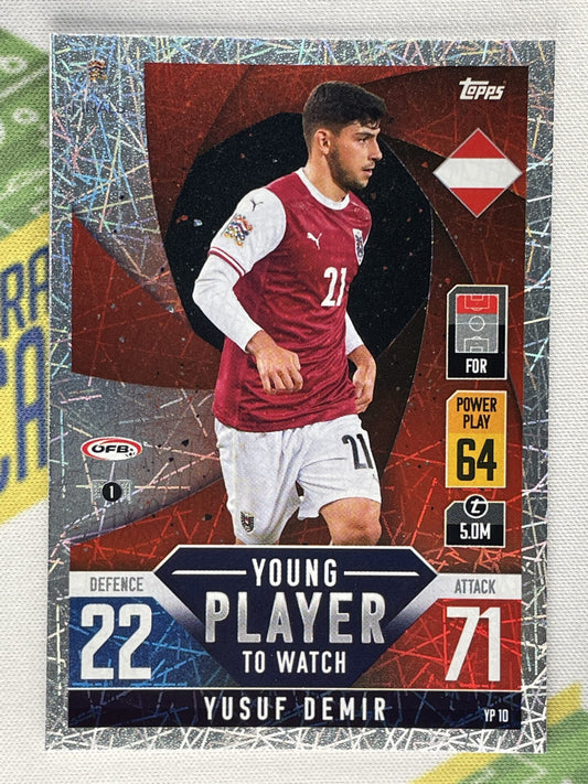 Yusuf Demir Austria Young Player to Watch Topps Match Attax 101 Road to Nations League 2022 Card