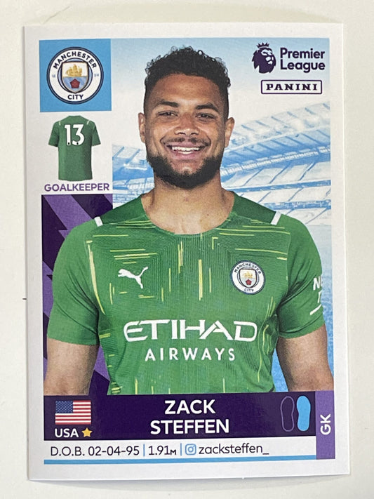 Zack Steffen Manchester City Panini Premier League 2022 Football Sticker