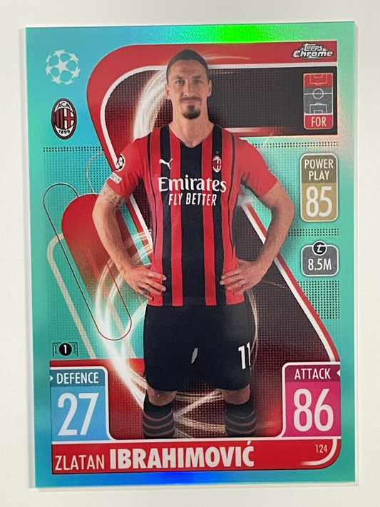 Zlatan Ibrahimovic Aqua Parallel Topps Match Attax Chrome 2021 2022