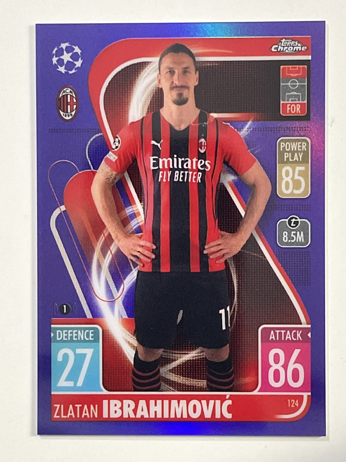 Zlatan Ibrahimovic Purple Parallel Topps Match Attax Chrome 2021 2022