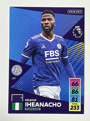 187.-Kelechi-Iheanacho-Base-Football-Card-Panini-Adrenalyn-XL-2021-22