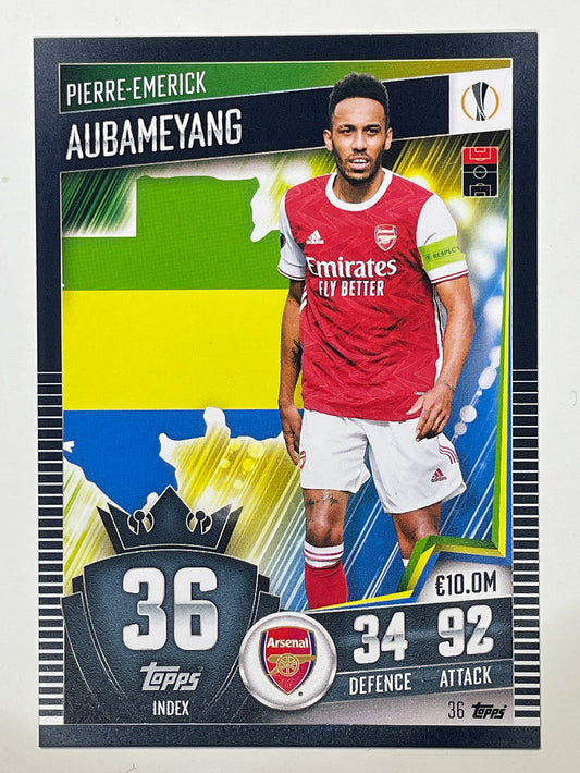 36. Pierre-Emerick Aubameyang (Arsenal) Football Card &#8211; Match Attax 101 2021 Card