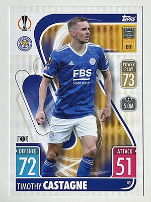 85.-Timothy-Castagne-Leicester-City-Match-Attax-2021-22-Topps-Football-Card