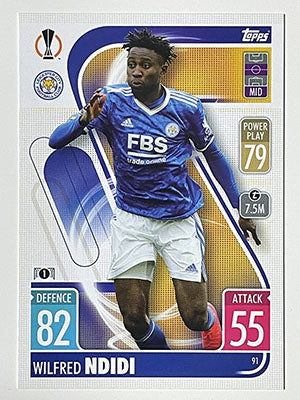 91.-Wilfred-Ndidi-Leicester-City-Match-Attax-2021-22-Topps-Football-Card