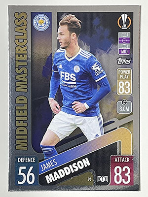 96.-James-Maddison-Midfield-Masterclass-Leicester-City-Match-Attax-2021-22-Topps-Football-Card