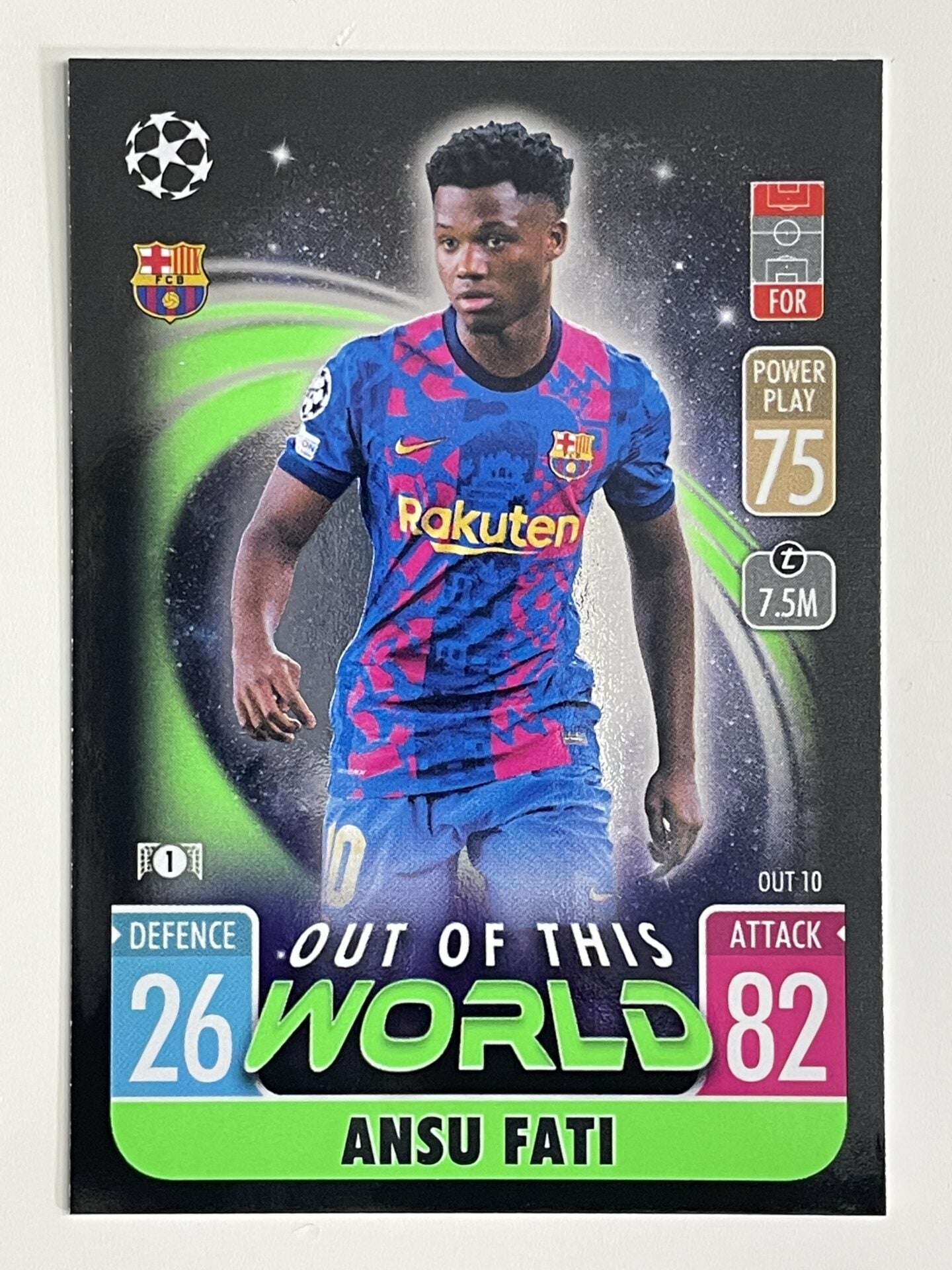 Ansu Fati Barcelona Out of this World Topps Match Attax Extra 2021:22 Champions League Card