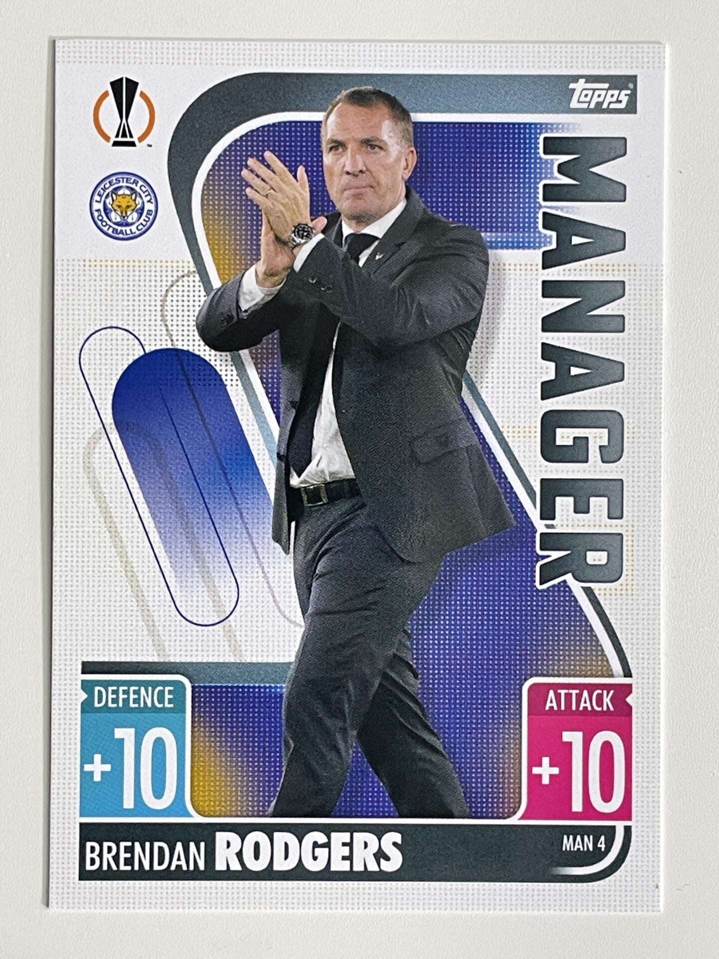 Brendan Rodgers Leicester City Manager Topps Match Attax Extra 2021:22 Champions League Card