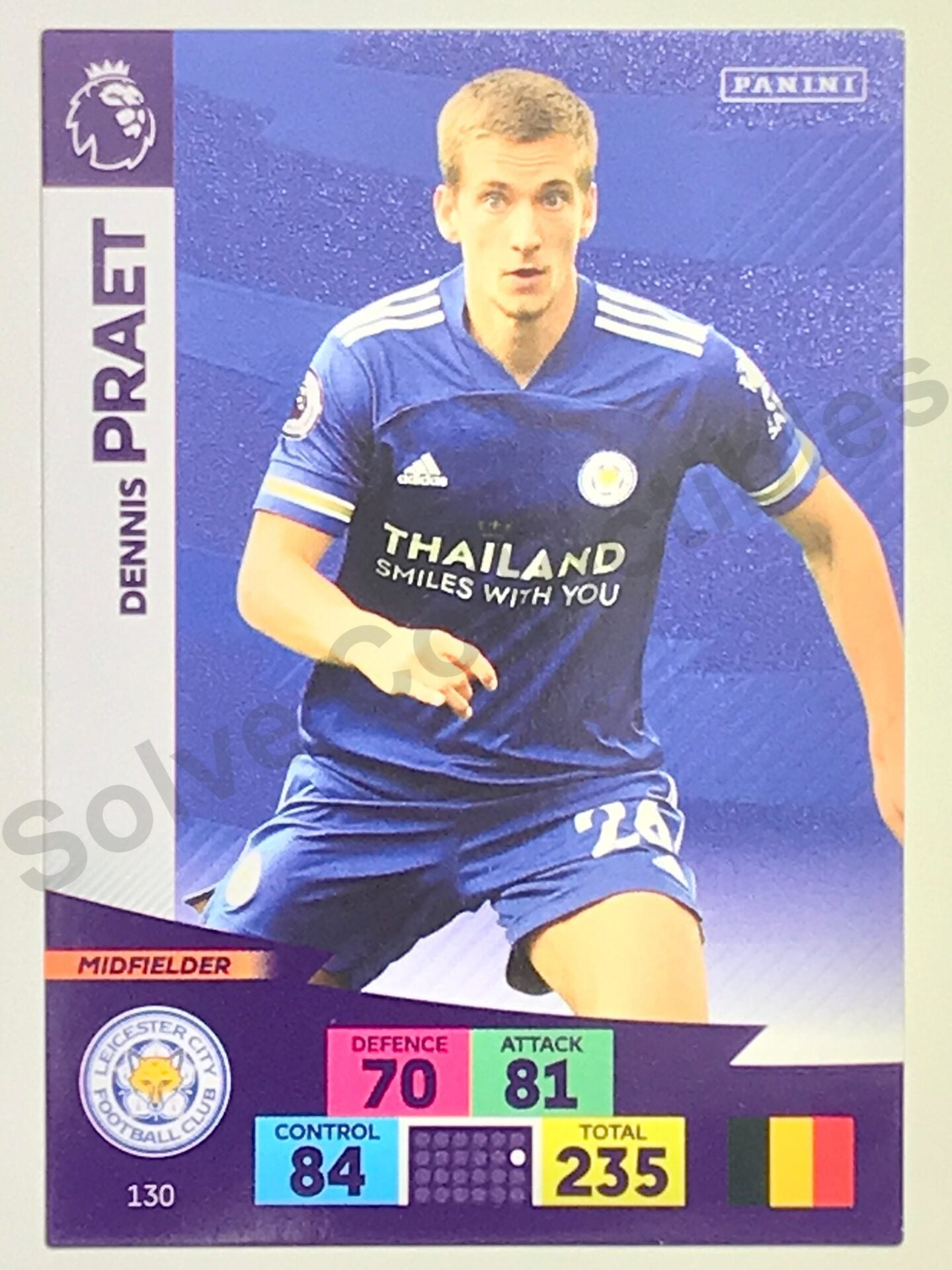 Dennis Praet (Leicester City) Football Card &#8211; Premier League Adrenalyn XL 2020:21