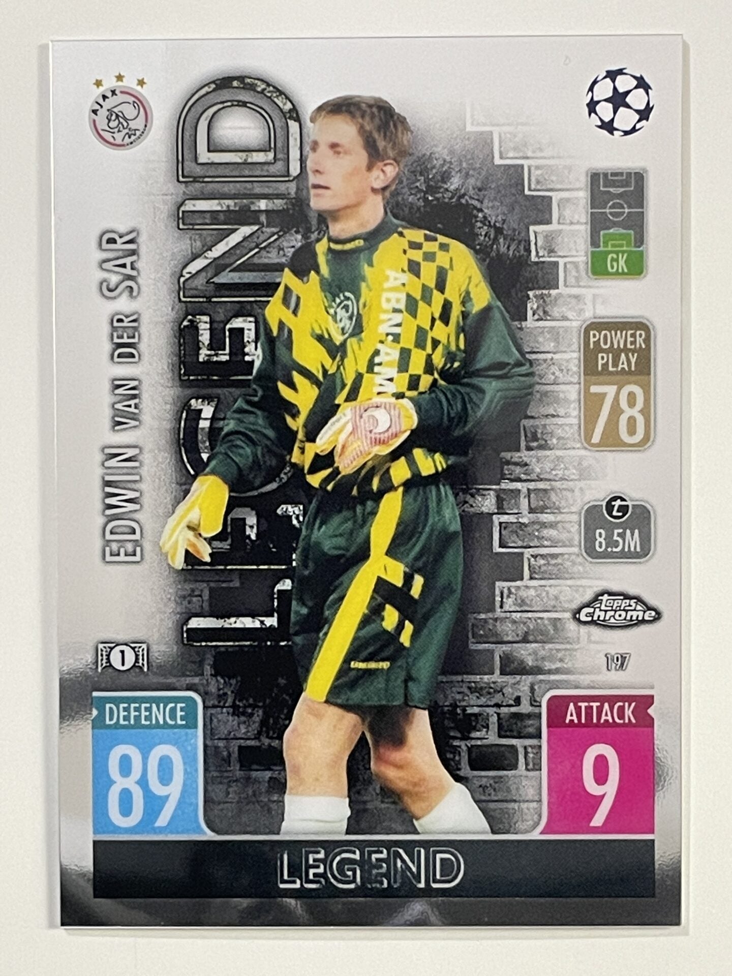 Edwin Van Der Sar Legend 100 Club Topps Match Attax Chrome 2021 2022 Football Card