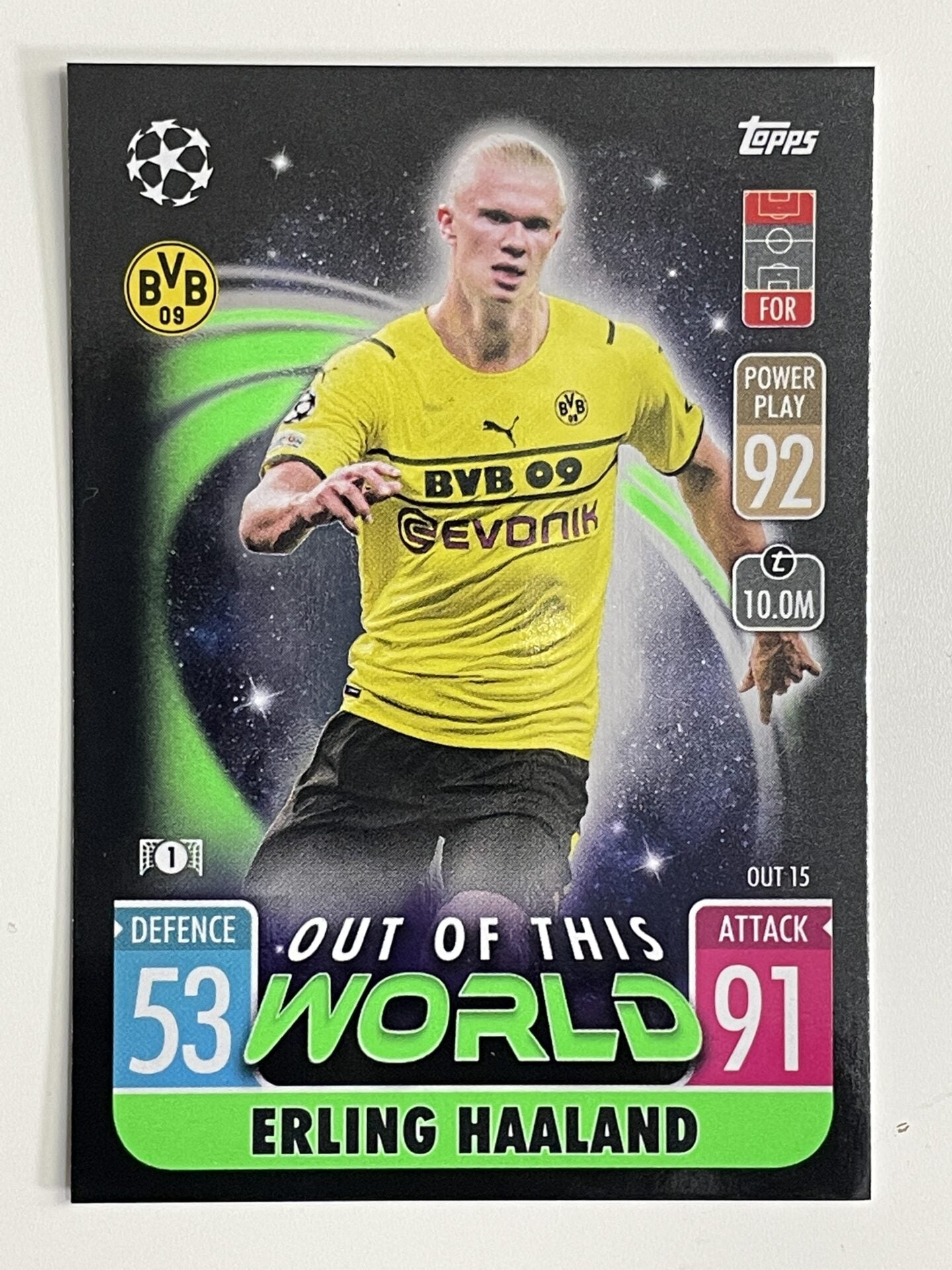 Erling Haaland Borussia Dortmund Out of this World Topps Match Attax Extra 2021:22 Champions League Card